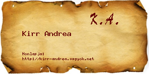 Kirr Andrea névjegykártya